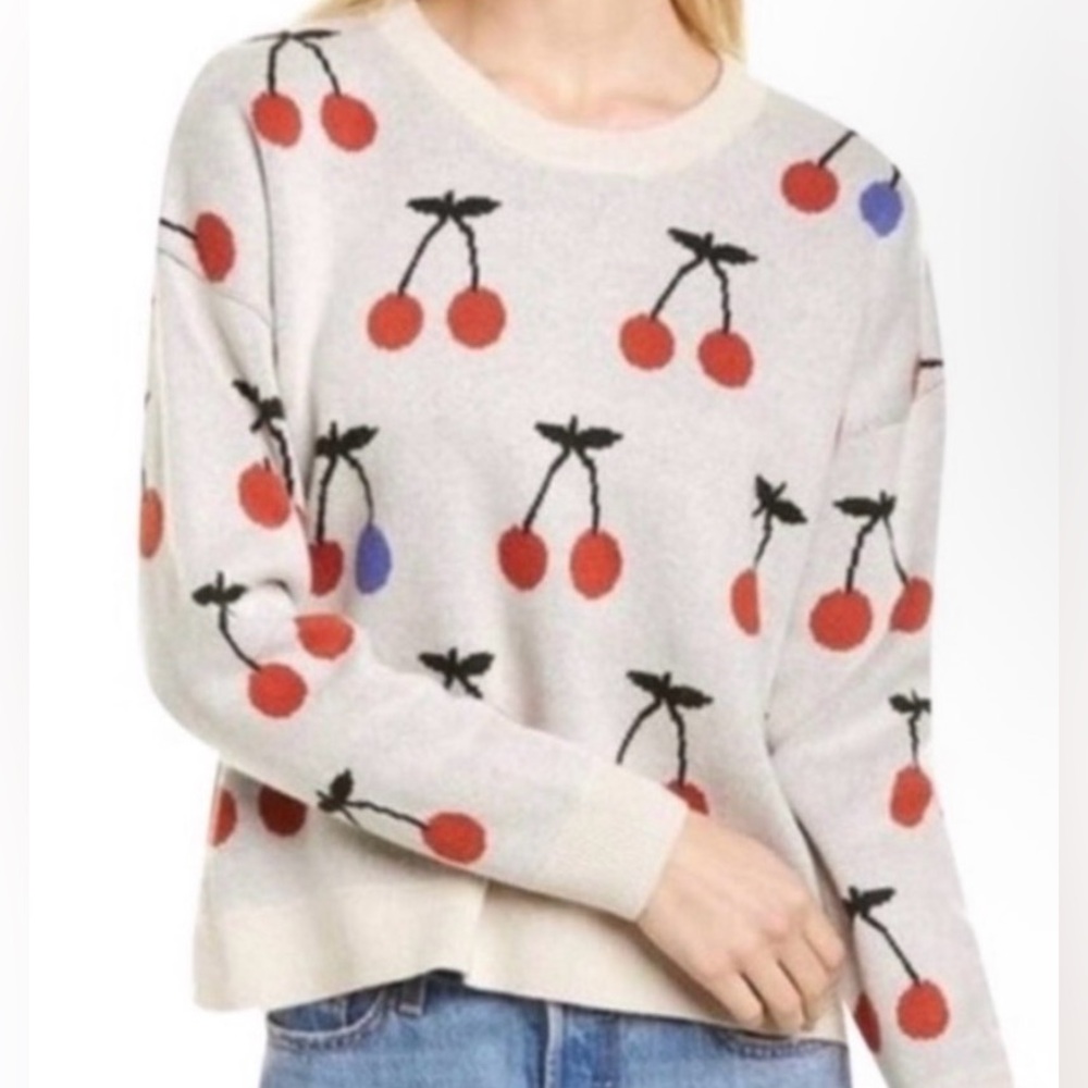 Madewell Cherry Jacquard Pullover Sweater